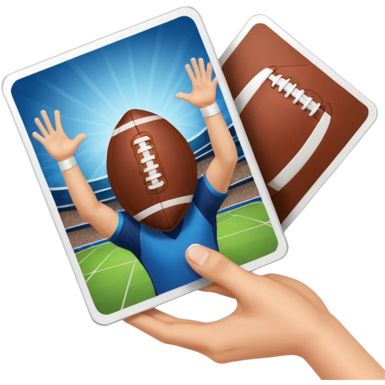 hand opening football card packs in madden emoji