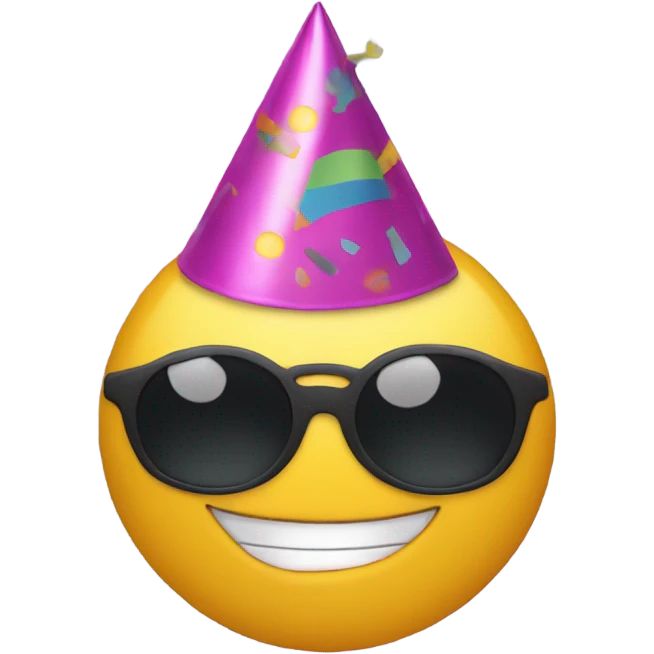 😐 with a party hat emoji