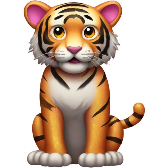 Pink full body tiger with glitter  emoji
