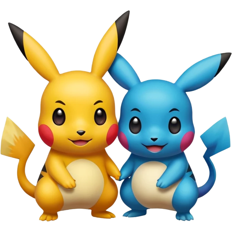 2 friendly pokemans helping each other  emoji