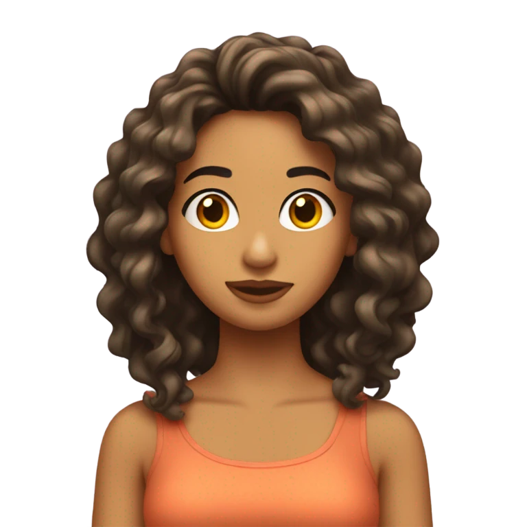 Chica con el pelo rizado  emoji