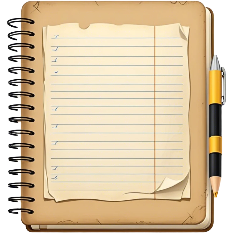 a notebook with a lot of written notes and sketches emoji