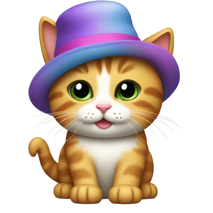 Kitty with a hat emoji
