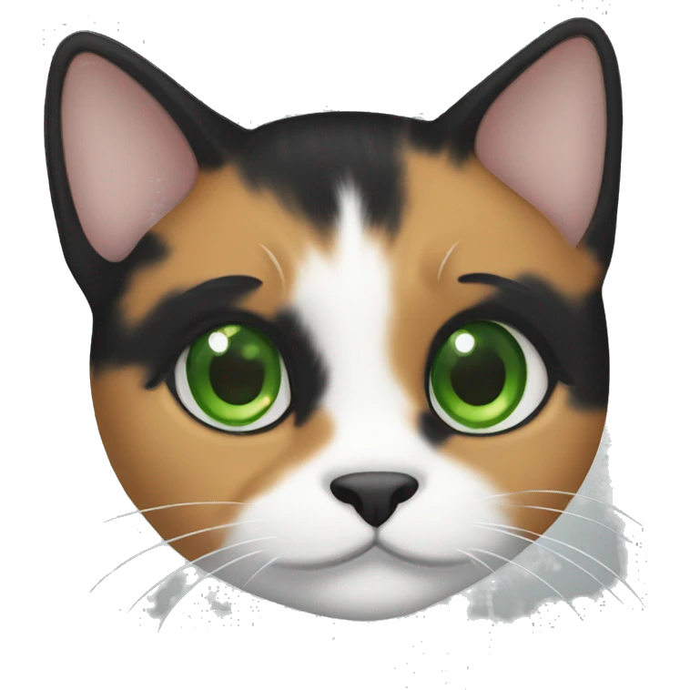 Calico cat with green eyes  emoji