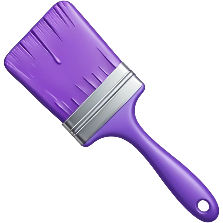 Paint brush with purple paint in the end of the brush  emoji