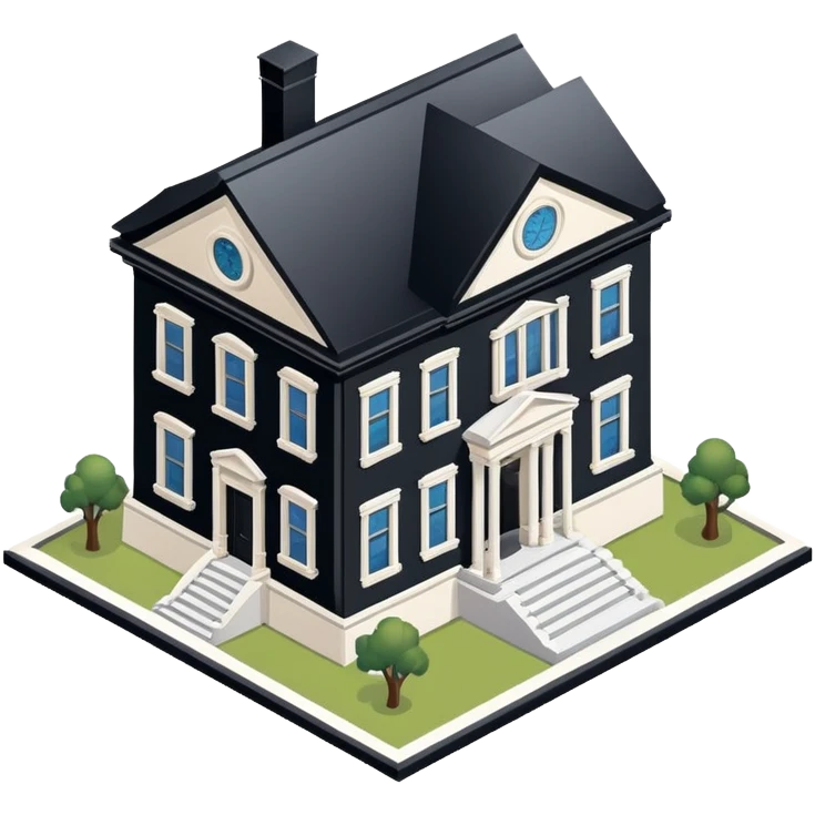 History Museum exterior, isometric dollhouse-style, realistic emoji