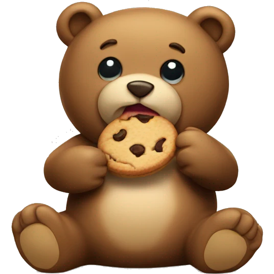 Teddy bear eating a cookie  emoji