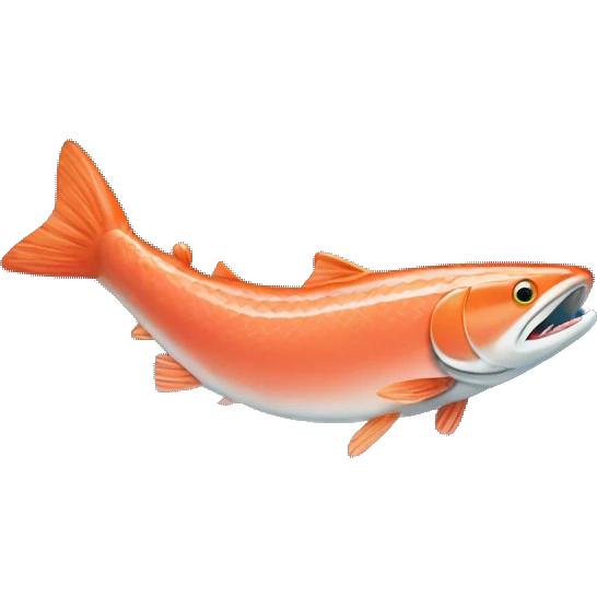 Salmon swimming upstream emoji