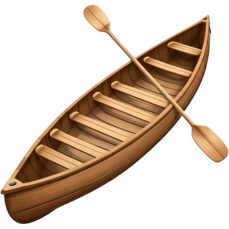 Wooden canoe with 2 paddles emoji