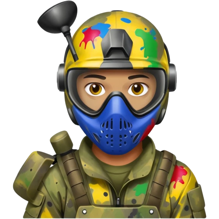 paintball player face distinct emoji