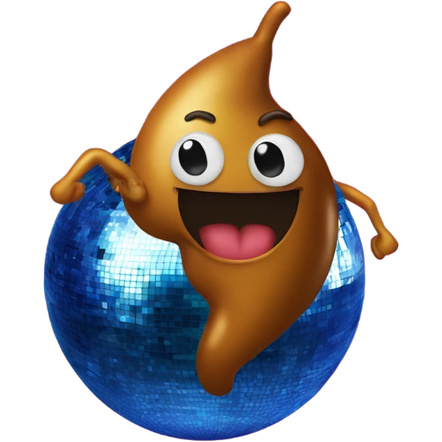 Poop dancing salsa on top of a disco ball  emoji