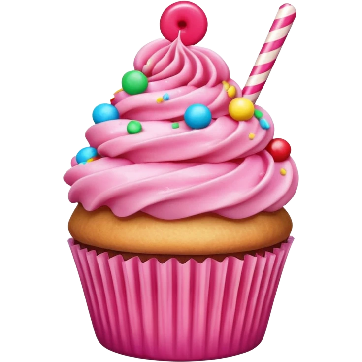 Cupcake with pink icing emoji