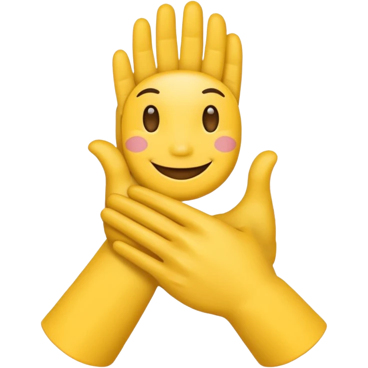 Make a self-clasping handshake emoji in the style of the usual emoji of a handshake emoji