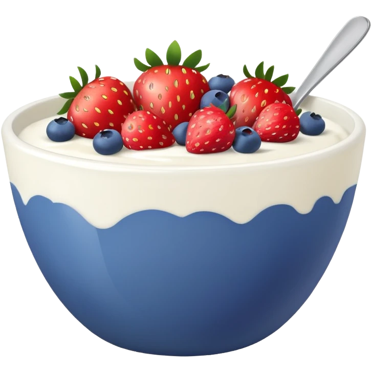 white bowl Yoghurt bowl with fruit emoji