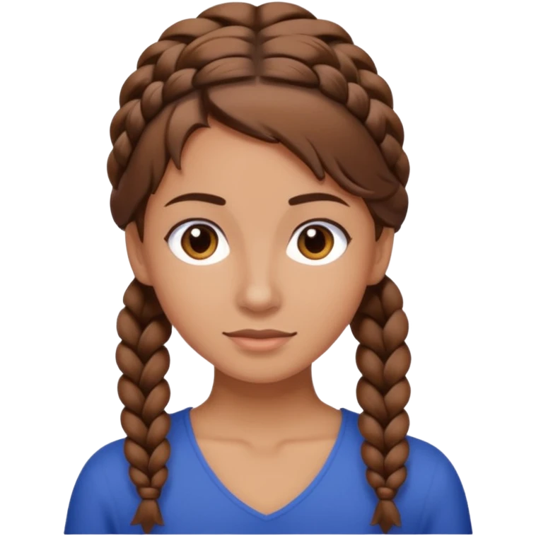 French braid brown hair emoji