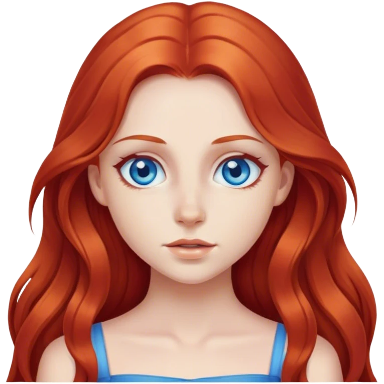 Girl with long red hair and blue eyes  emoji