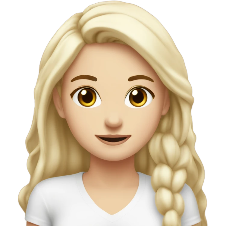 White girl feeling grateful ￼ emoji