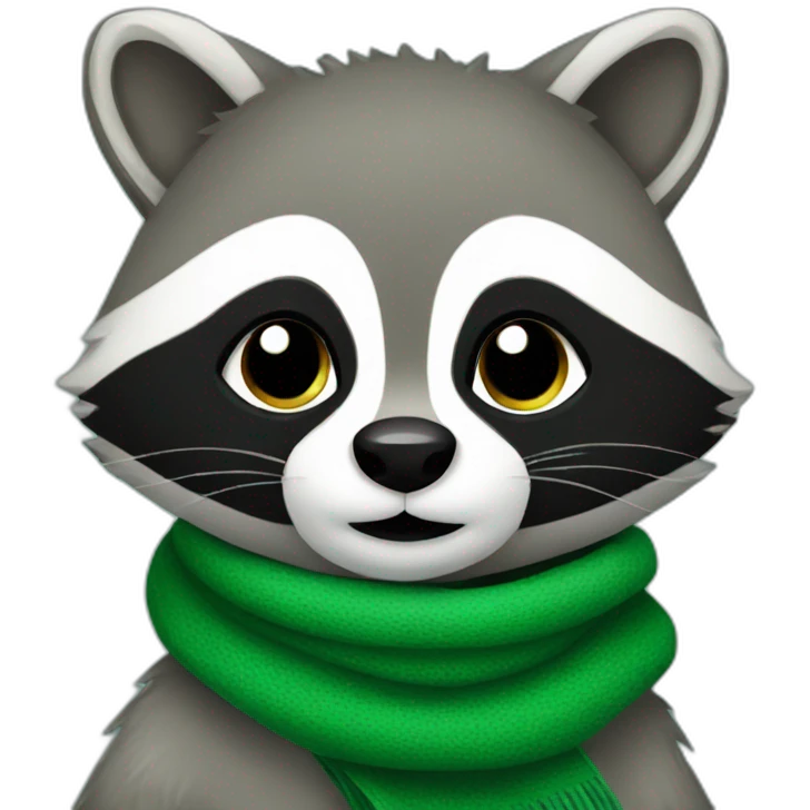 Raccoon in a green scarf emoji