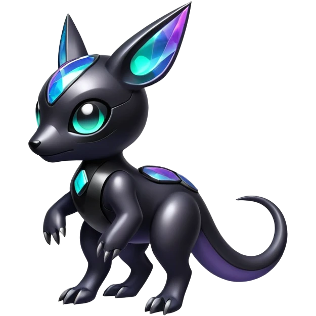 Futuristic modern Iridescent black dark fakemon emoji