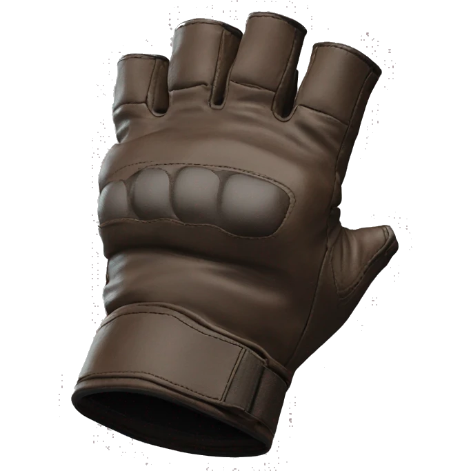 fingerless brown leather tactical glove emoji