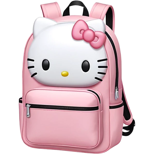 Light pink backpack hello kitty emoji