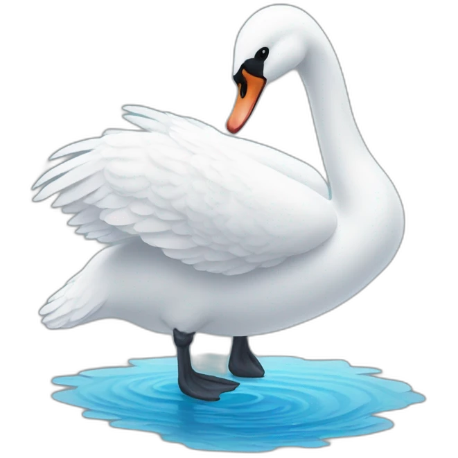 Swan with heart on the wing  emoji