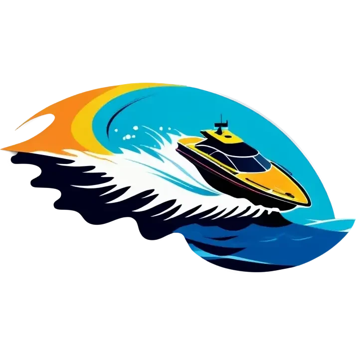 sport boat in waves emoji