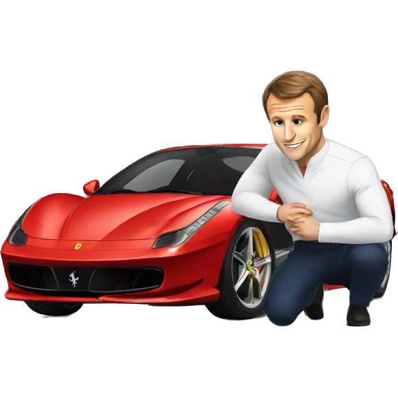 Macron en Ferrari  emoji