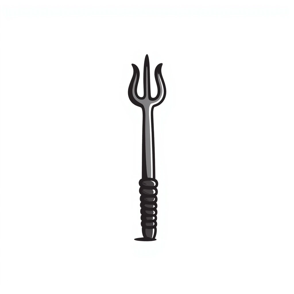 hand drawn doodle style trident emoji