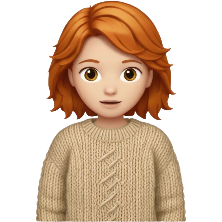 Knitted ginger hair emoji