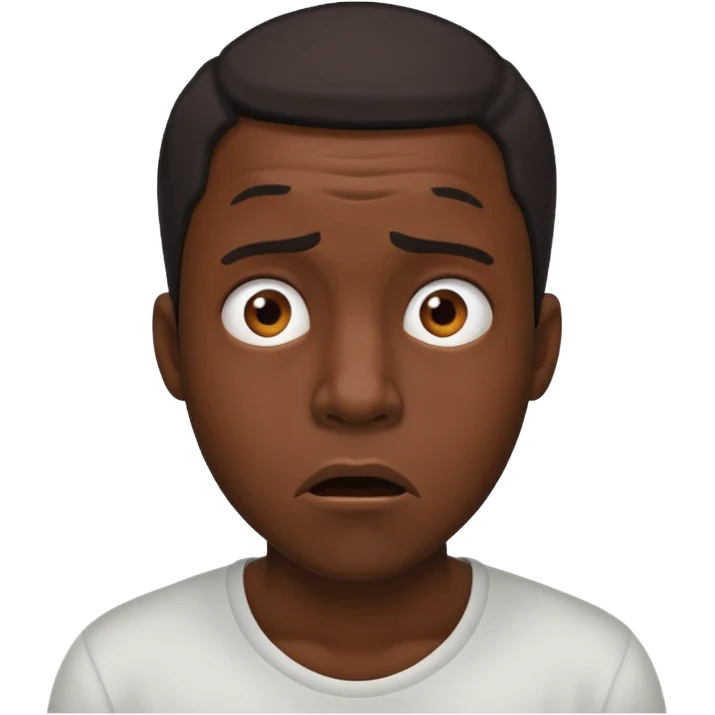 Shocked black guy looking down emoji