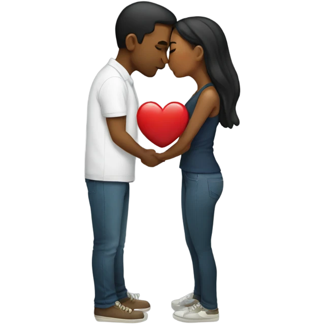 Couple kissing harf emoji