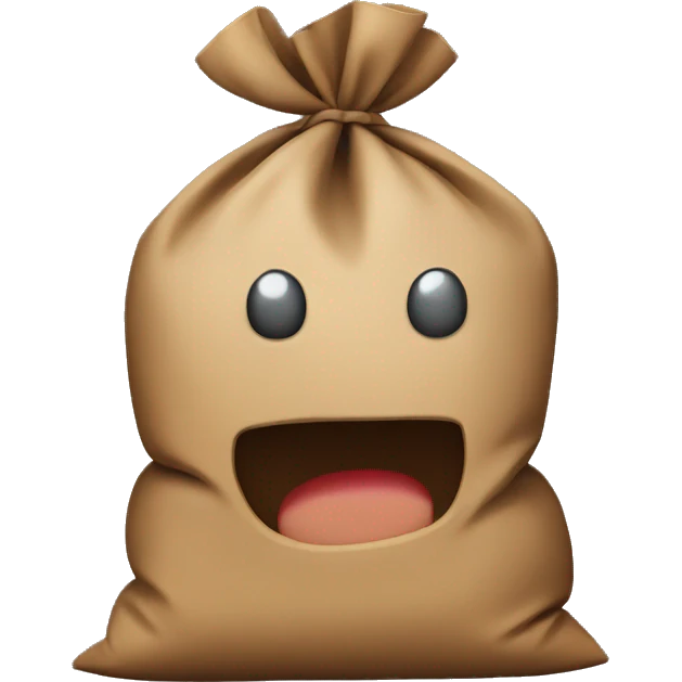 brown sack full of Christmas presents emoji