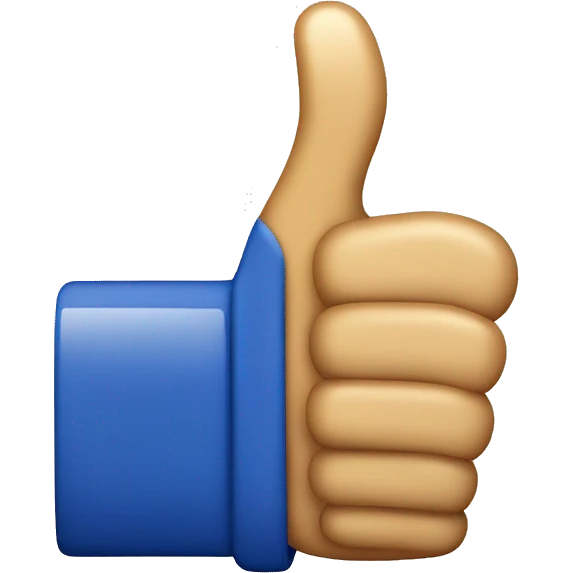 create a thumb up emoji like 👍 with blue color like old facebook like button emoji