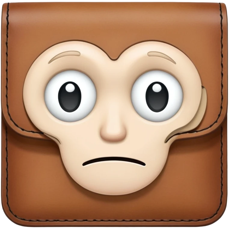 Empty wallet with sad face emoji