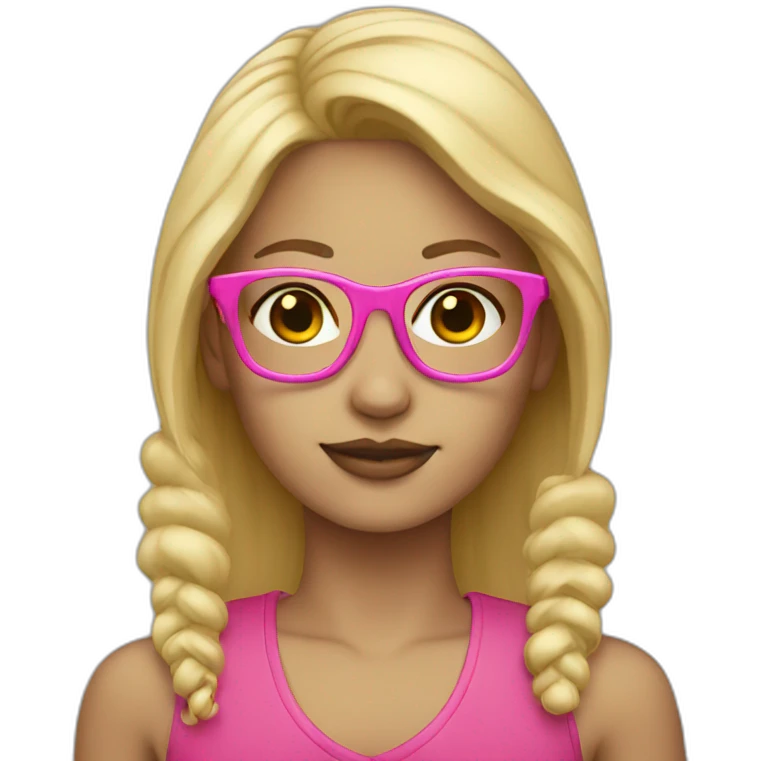Blonde with pink glasses emoji