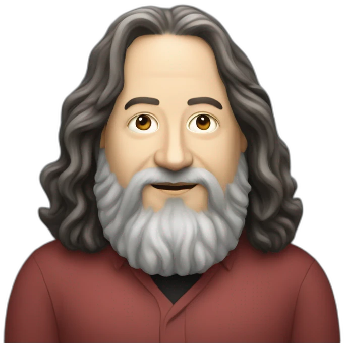 Richard Stallman with computer emoji