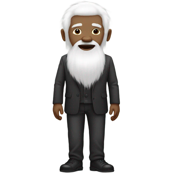 Very hairy old albino black man with different size legs emoji
