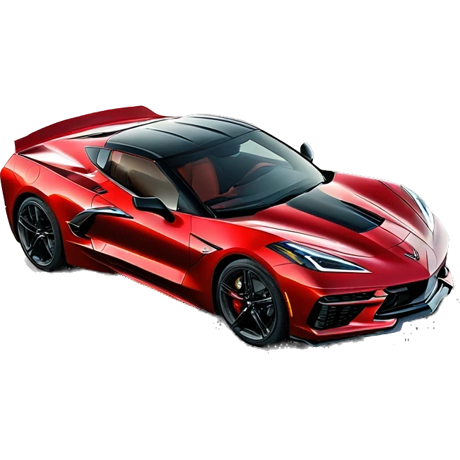 Corvette C8 Stingray rouge avec toit noir emoji