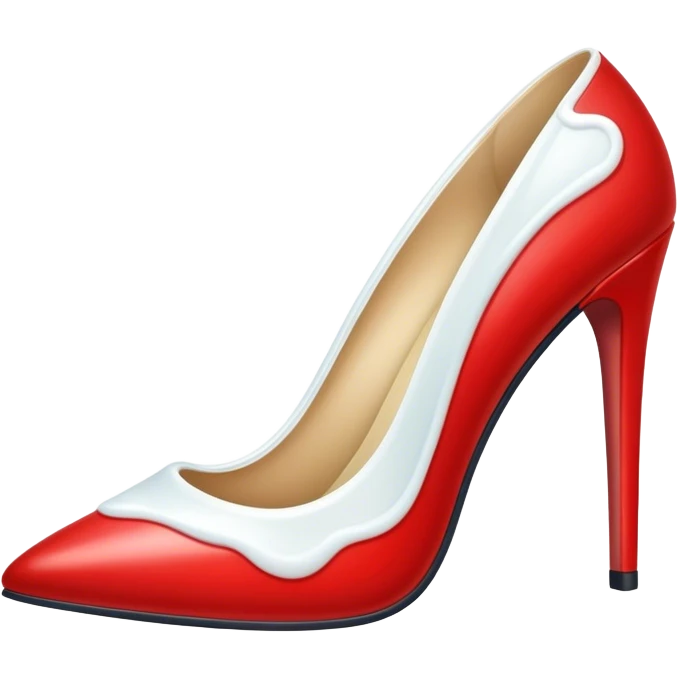 a red heel with a white liquid in emoji