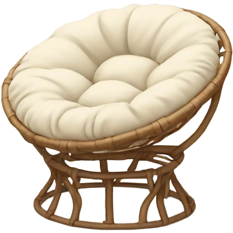 Light brown Papasan chair with cream cushion  emoji