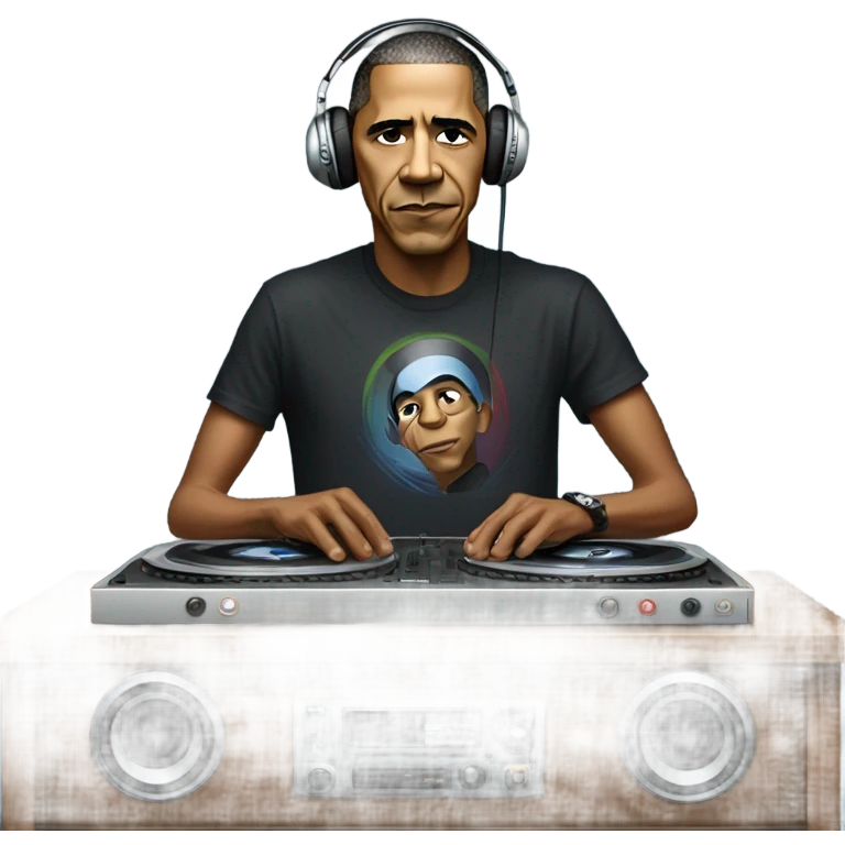 Obama DJing on turntables  emoji