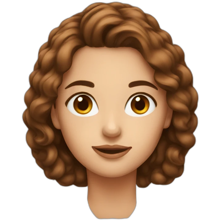 beautiful women face with brown hair emoji