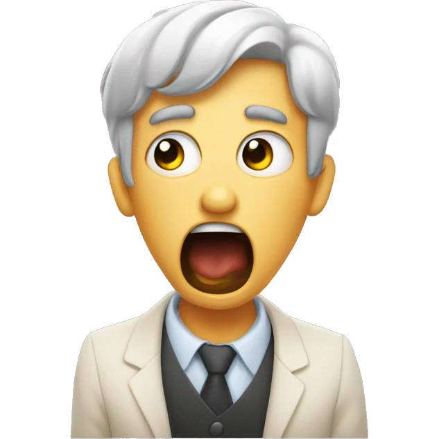 yawn covered by hand and annoyed eyeroll emoji