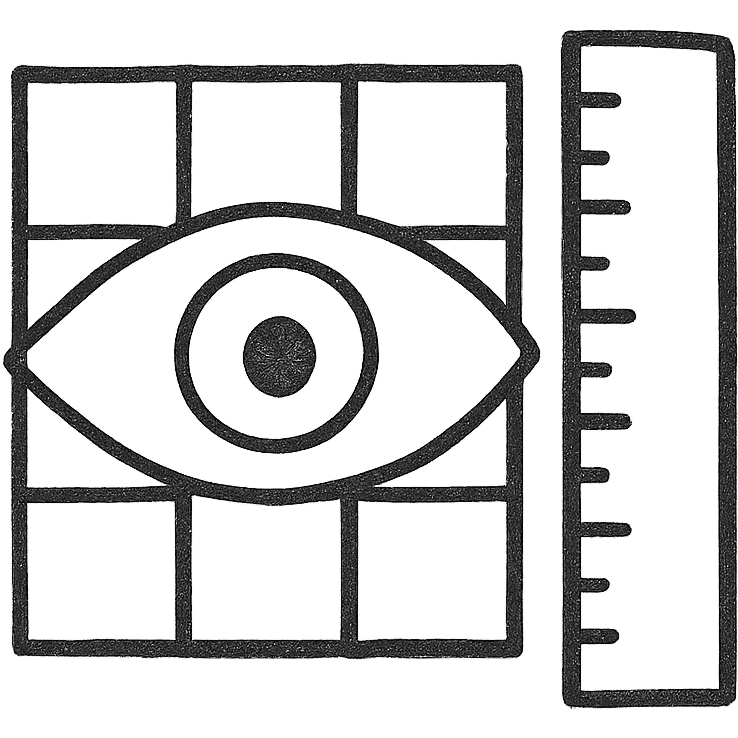  Stylized Eye + Grid + Ruler emoji