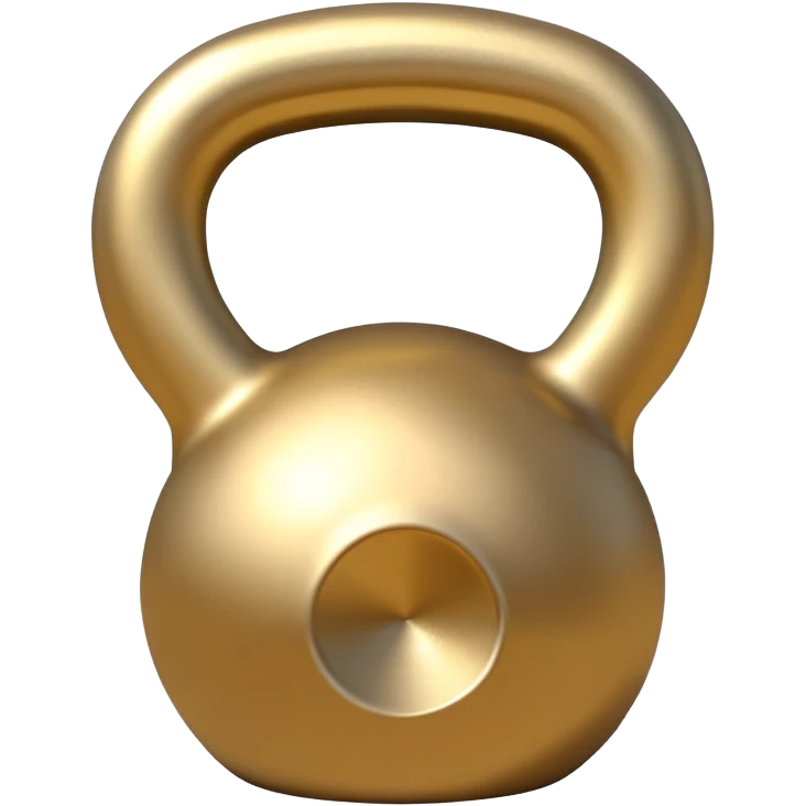 beige and gold kettlebell, sleek minimal emoji