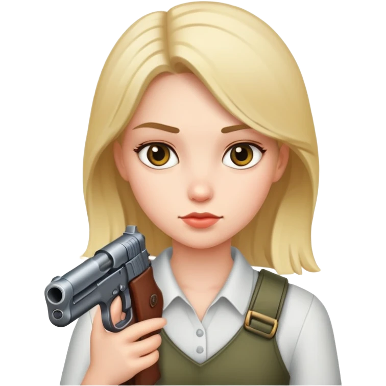 girl with a gun emoji