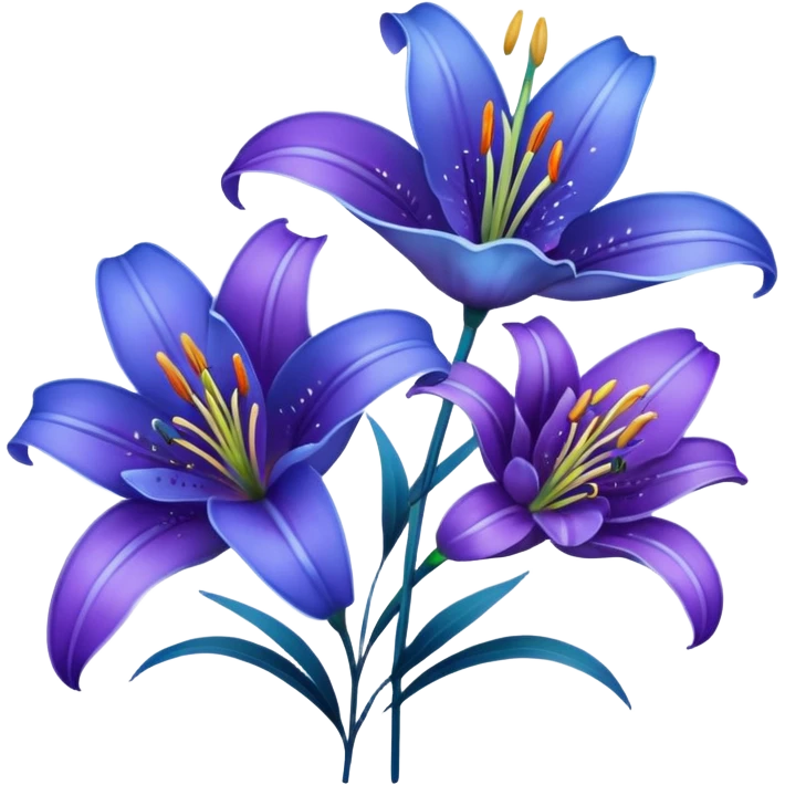 blue and purple lilies emoji