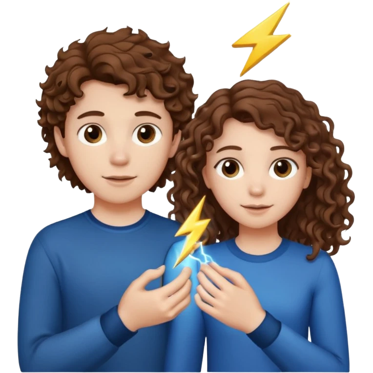 a 15 year old white girl with brown curly hair but she has lightnings in it with a brown haired white boy who gave her a promise ring emoji