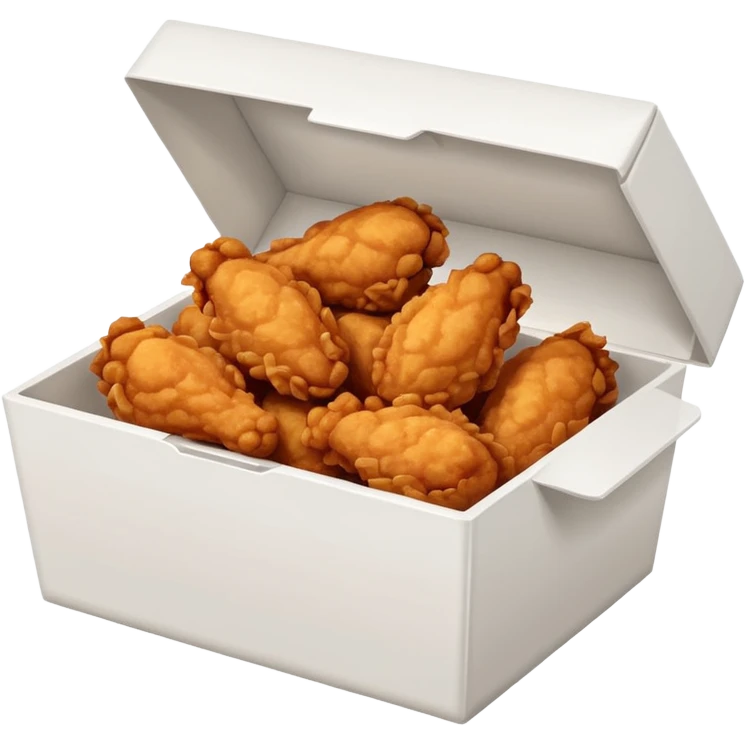 white box filled with boneless fried chicken wings emoji